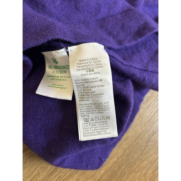 J Crew Womens Teddi Sweater Size S Purple Crew Neck wool - Picture 5 of 6